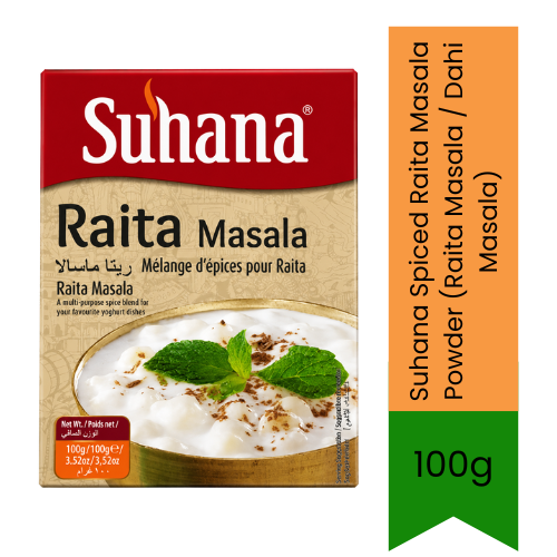 Suhana Spiced Raita Masala Powder (Raita Masala / Dahi Masala) | 100g - Authentic Aromatic Spice Blend with Cumin & Mint for Curd, Raita, Boondi & Dahi Vada | Flavor Enhancer for Indian Meals | South Africa | India Bazaar