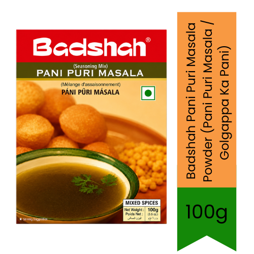 Badshah Pani Puri Masala Powder (Pani Puri Masala / Golgappa Ka Pani) | 100g - Authentic Tangy & Spicy Seasoning Mix for Homemade Golgappe, Puchka & Street Style Spicy Water | Instant Flavor Enhancer | South Africa | India Bazaar