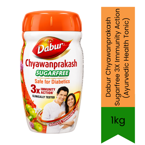 Dabur Chyawanprakash Sugarfree 3X Immunity Action (Ayurvedic Health Tonic) | 1kg - Diabetics Safe Herbal Supplement Paste for Daily Stamina, Immunity & Vitality | South Africa | India Bazaar