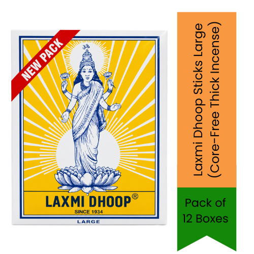 Laxmi Dhoop Sticks Large (Core-Free Thick Incense) - Rich Moist Spiritual Resin Bars for Intensely Fragrant Puja Prayers & Meditation Peace | South Africa | India Bazaar