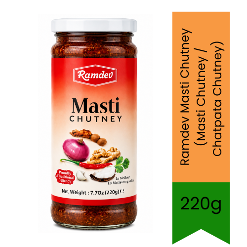 Ramdev Masti Chutney (Masti Chutney / Chatpata Chutney) | 220g - Tangy & Spicy Sweet Condiment for Samosa, Kachori, Snacks, Chaat & Daily Indian Meals | Authentic Flavor & Zesty Dip | South Africa | India Bazaar