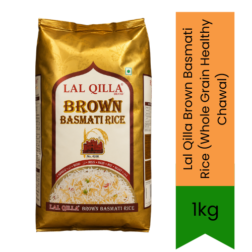 Lal Qilla Brown Basmati Rice (Whole Grain Healthy Chawal) - High-Fiber Nutritious Slender Grain for Weight Management, Rich Earthy Aroma & Low GI | South Africa | India Bazaar