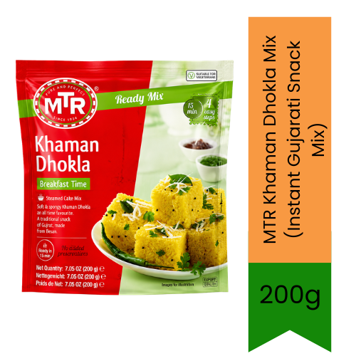 MTR Khaman Dhokla Mix (Instant Gujarati Snack Mix) | 200g - Easy Breakfast Blend for Soft Fluffy & Spongy Steamed Cakes | South Africa | India Bazaar