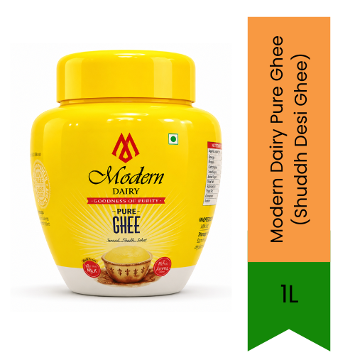 Modern Dairy Pure Ghee (Shuddh Desi Ghee) | 1L - Traditional Clarified Butter for Cooking Curries, Tadka & Sweets | Delivers Rich Aromatic Flavor & Pure Nourishment | South Africa | India Bazaar