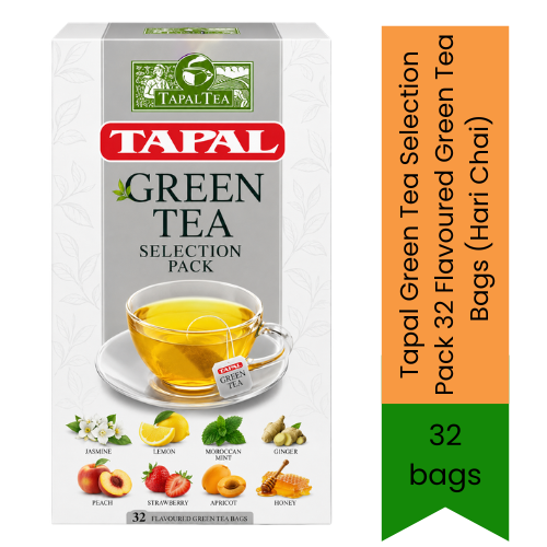 Tapal Green Tea Selection Pack 32 Flavoured Green Tea Bags (Hari Chai) | 32 Tea Bags - Assorted Herbal Infusions for Daily Wellness & Digestion | Delivers Soothing Aroma & Refreshing Flavor | South Africa | India Bazaar
