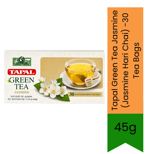Tapal Green Tea Jasmine (Jasmine Hari Chai) | 45g (30 Tea Bags) - Floral Green Tea Infusion for Daily Wellness & Relaxation | Delivers Soothing Aroma & Subtle Sweet Flavor | South Africa | India Bazaar