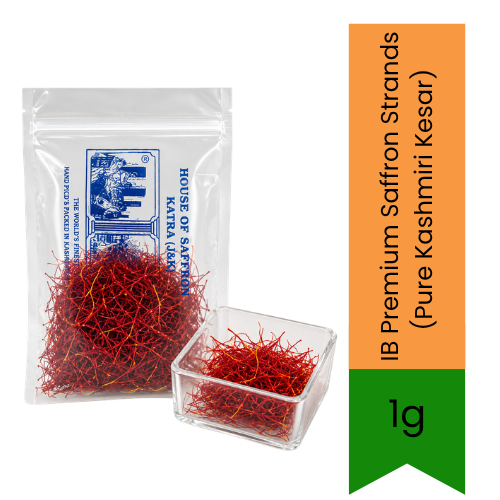 IB Premium Saffron Strands (Pure Kashmiri Kesar) | 1g - Royal Fragrant Spice for Festive Biryanis, Kheer Desserts, Kulfi & Glowing Milk | South Africa | India Bazaar