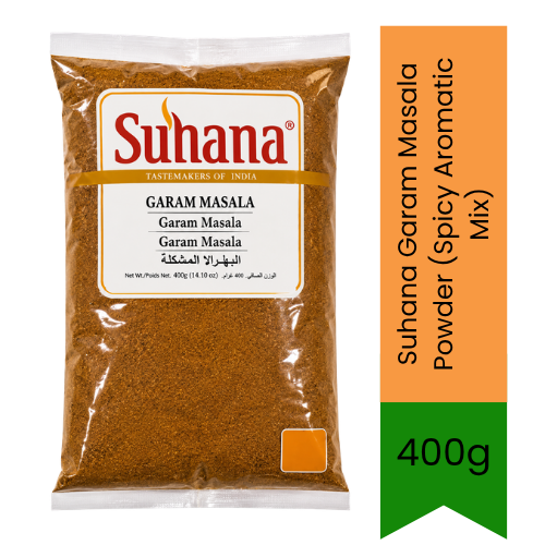 Suhana Garam Masala Powder (Spicy Aromatic Mix) | 400g - Authentic Blend of Whole Spices for Indian Curries, Gravies & Dal | Delivers Rich Aroma & Balanced Flavor | South Africa | India Bazaar