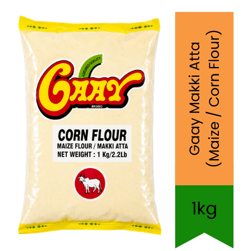 Gaay Makki Atta (Maize / Corn Flour) | 1kg - Whole Yellow Corn Flour for Authentic Makki Ki Roti & Flatbreads | Delivers Traditional Taste & Rich Texture | South Africa | India Bazaar
