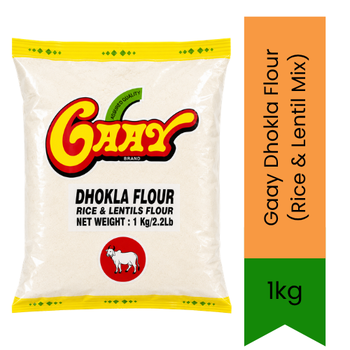 Gaay Dhokla Flour (Rice & Lentil Mix) | 1kg - Traditional Coarse Grain Flour Premix for Spongy Gujarati Khatta Dhokla | Delivers Soft & Authentic Texture | South Africa | India Bazaar