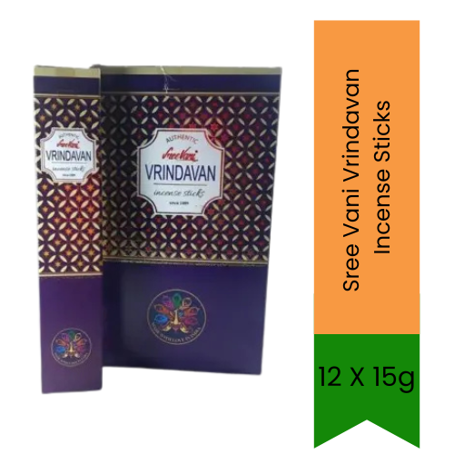 Sree Vani Vrindavan Incense Sticks 15g Pack of 12 | Sweet Floral, Fresh & Soft Fragrance | Long-Lasting Home Aroma | South Africa | India Bazaar