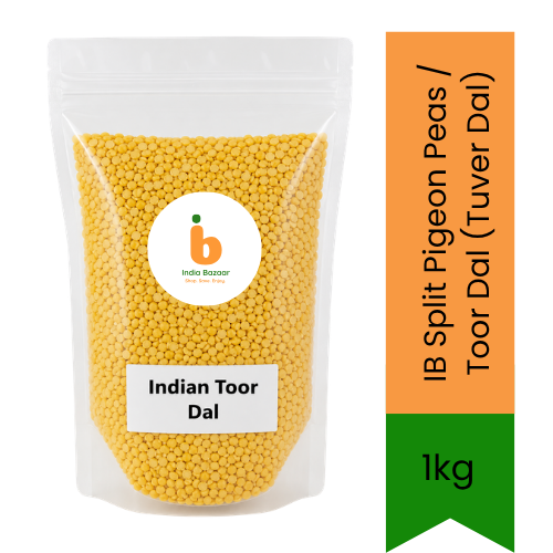 IB Split Pigeon Peas / Toor Dal (Tuver Dal) | 1kg - Premium Skinned Yellow Split Lentils for Daily Comfort Tadka & Sambar, Essential Protein-Rich Pulses | South Africa | India Bazaar