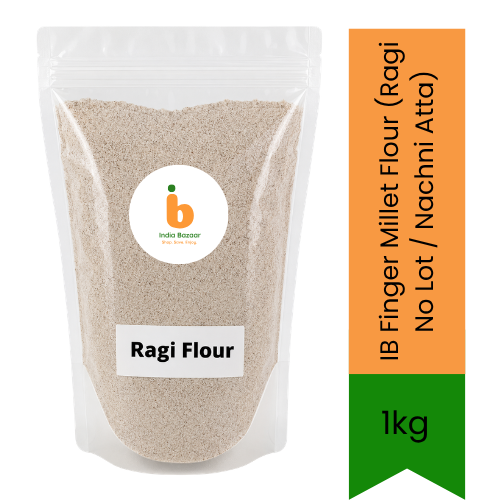 IB Finger Millet Flour (Ragi No Lot / Nachni Atta) | 1kg - Calcium-Rich Superfood Grain Flour for Healthy Porridge, Roti & Dosa, High Fiber & Low GI | South Africa | India Bazaar