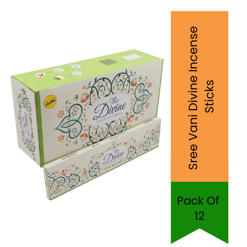 Sree Vani Divine Incense Sticks Pack of 12 | Warm Woody, Soft Floral & Smooth Fragrance | Calm & Uplifting Home Aroma | South Africa | India Bazaar