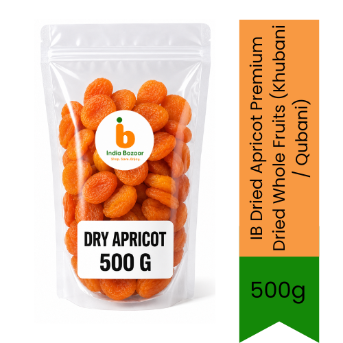 IB Dried Apricot Premium Dried Whole Fruits (Khubani / Qubani) | 500g - Natural Sweet High Fiber Fruit Snack for Digestive Health, Baking Desserts & Gourmet Platters | South Africa | India Bazaar