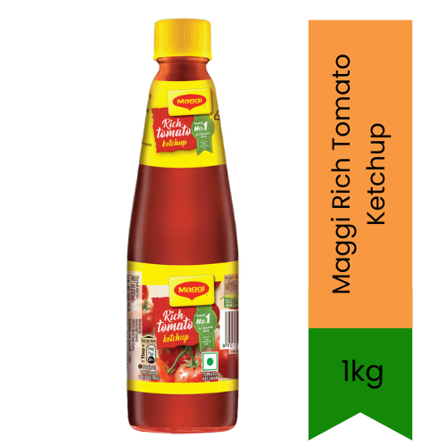 Maggi Rich Tomato Ketchup | 1kg - Smooth Tomato Sauce for Fries, Burgers & Snacks, Rich Tomato Flavor & Family Value Pack | South Africa | India Bazaar