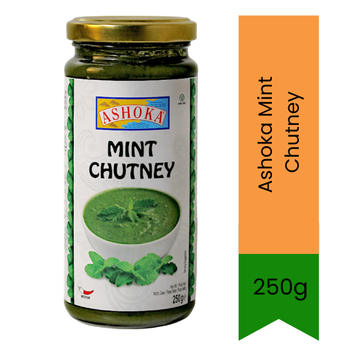 Ashoka Mint Chutney (Pudina Cooking Sauce) | 250g - Cool Refreshing Herb Dressing for Tandoori Grills, Kebabs & Indian Appetizers | South Africa | India Bazaar