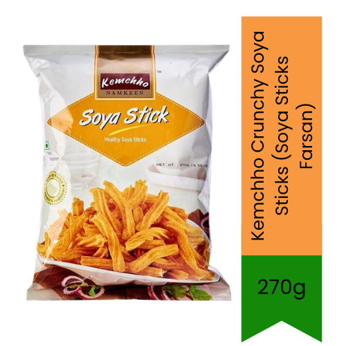 Kemchho Crunchy Soya Sticks (Soya Sticks Farsan) | 270g - Protein-Rich Crispy Indian Snack for Healthy Evening Tea Time | Infused with Tangy Masala Spices to Deliver a Delicious & Wholesome Crunch | South Africa | India Bazaar