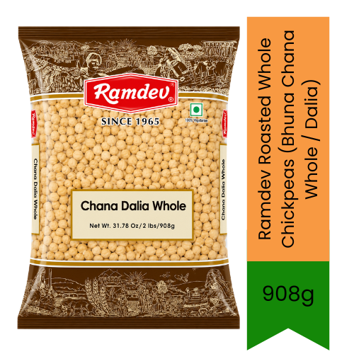 Ramdev Roasted Whole Chickpeas (Bhuna Chana Whole / Dalia) - Crunchy Roasted Gram Snack for Making Traditional Indian Chutneys & Chana Chaat | Nutritious Protein-Rich Healthy Pulse for Daily Wellness | South Africa | India Bazaar