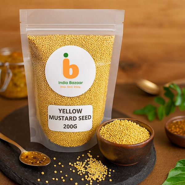 IB Yellow Mustard Seeds 200gm – Whole Sarson for Cooking, Pickling & Indian Tadka