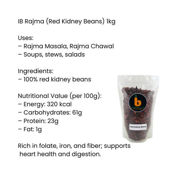 IB Rajma 1Kg – Red Kidney Beans (Boontjies / Rajma / Chili Beans)