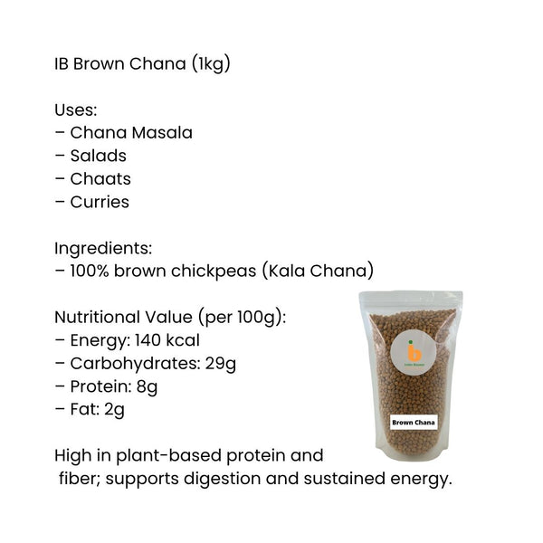 IB Brown Chana 1Kg – Kala Chana (Whole Brown Boontjie)