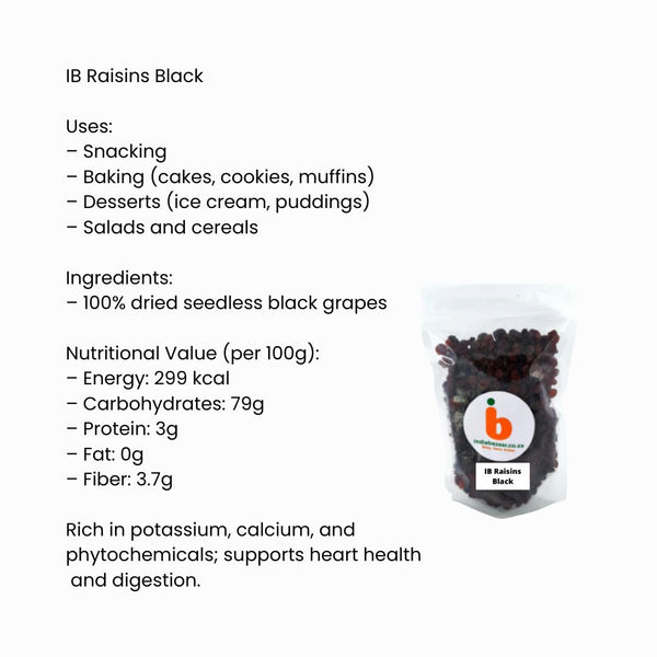 IB Raisins Black – Gesonde Swart Rosyntjies | Natuurlike Energiehappie