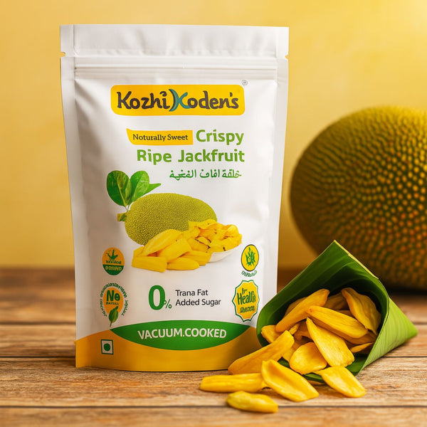 Kozhikoden’s Crispy Ripe Jackfruit Chips 50g – Sweet & Crunchy Kerala Snack | Lekker Padkos Treat|BB: