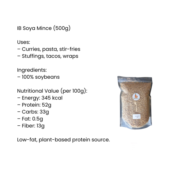 IB Soya Mince 500g – Plant-Based Protein Boontjies (Soya Mince)