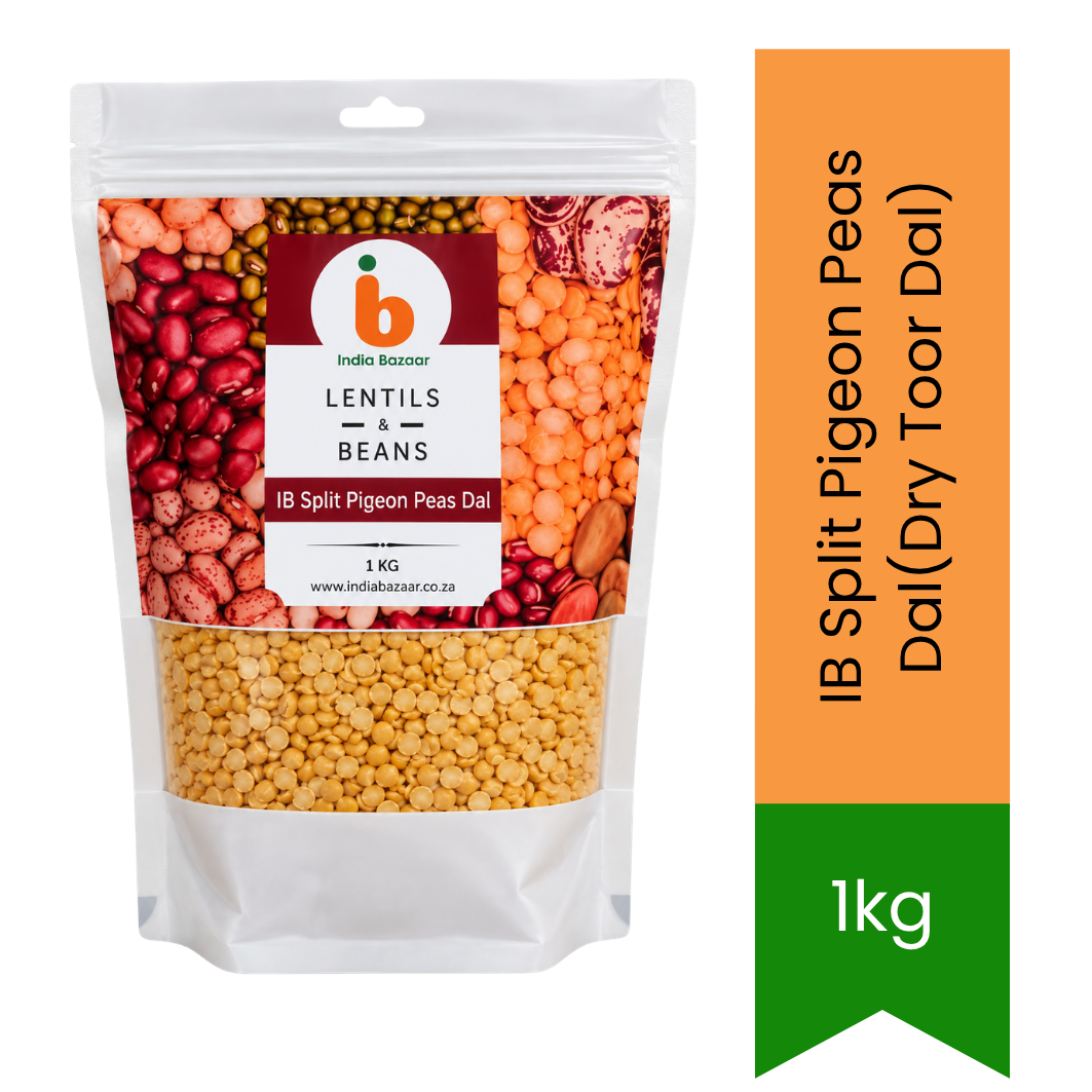 IB Split Pigeon Peas Dal (Toor / Tuver Dal) | 1kg - Premium Skinned Yellow Split Lentils for Daily Comfort Tadka & Sambar, Essential Protein-Rich Pulses | South Africa | India Bazaar