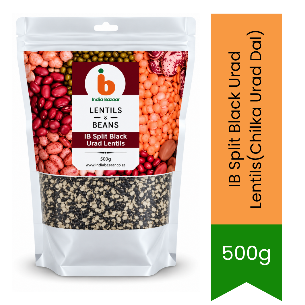 IB Split Black Urad Lentils (Chilka Urad Dal) - Traditional Iron-Rich Crushed Gram for Punjabi Style Creamy Lentil Stews & Dal Makhani | South Africa | India Bazaar