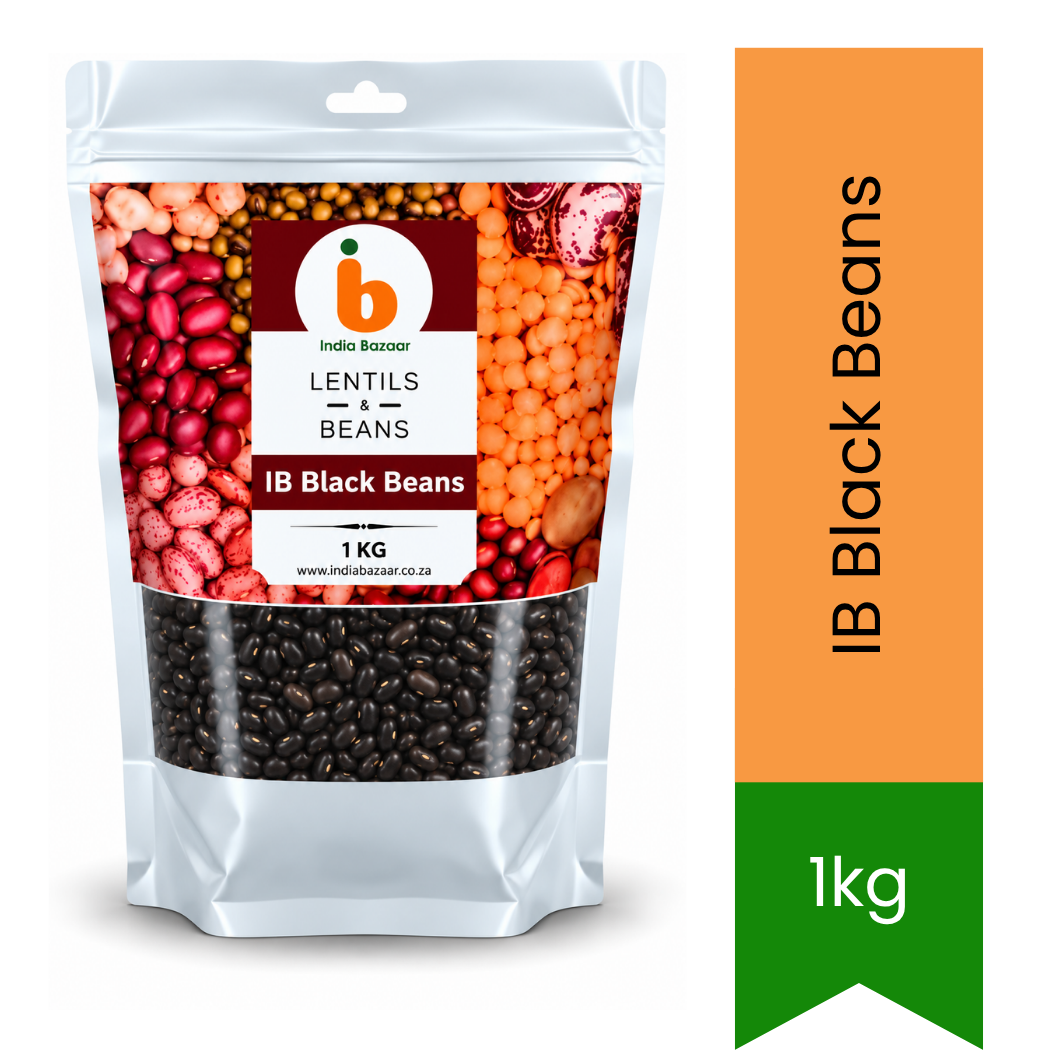 IB Black Beans - Premium Pure Nutrient-Rich Legumes for Soups, Salads & Indian Curries | Delivers High Plant Protein & Fiber | South Africa | India Bazaar