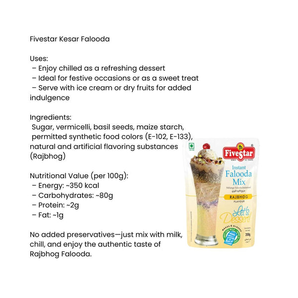 Fivestar Rajbhog Falooda|BB:MAY.2026