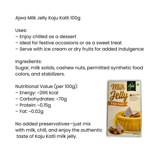 Ajwa Milk Jelly Kaju Katli|BB:JAN.2026