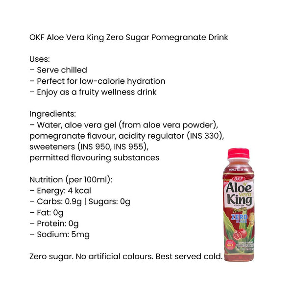 OKF Aloe Vera King Zero Sugar Pomegranate Drink|BB:13.SEP.2026