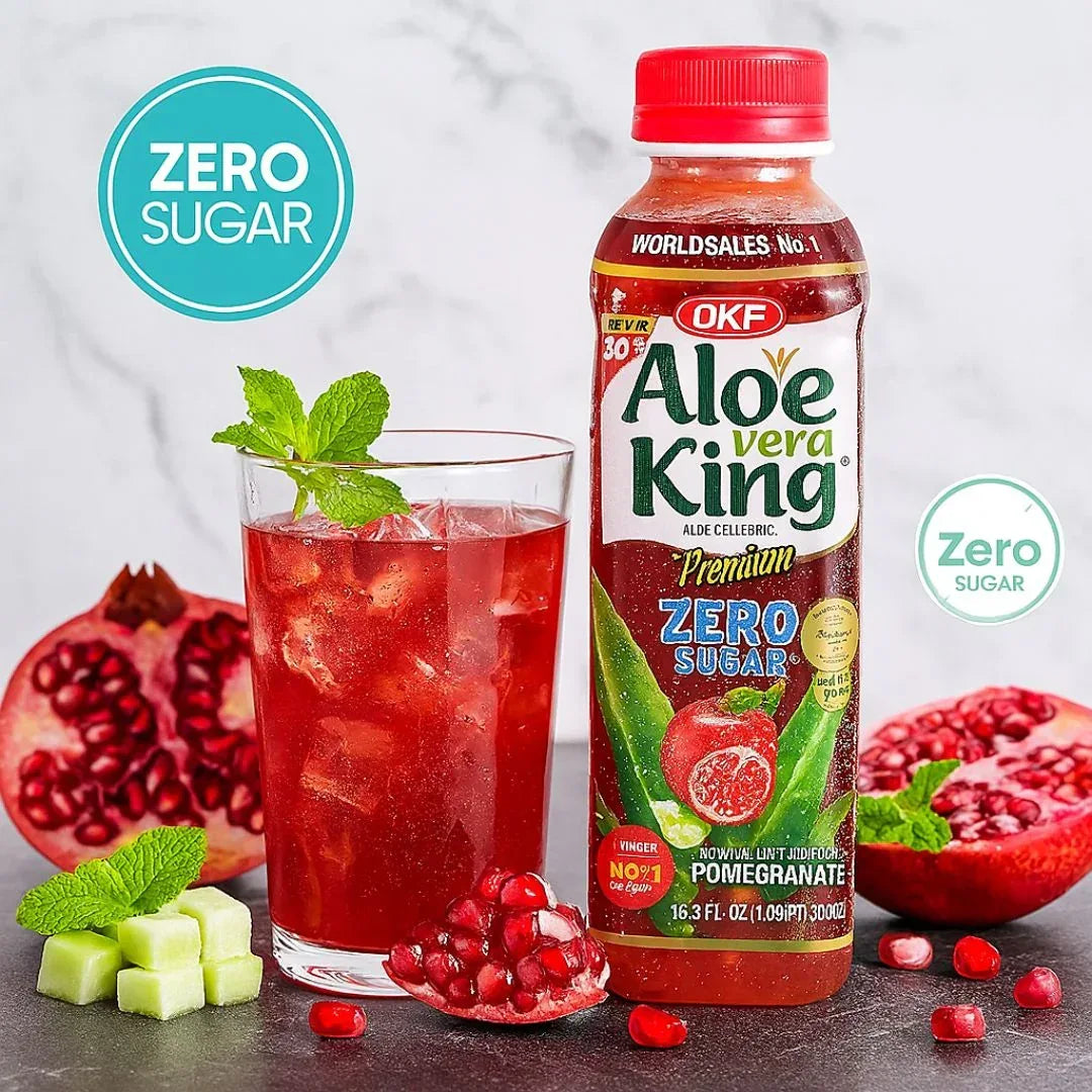 OKF Aloe Vera King Zero Sugar Pomegranate Drink | 500ml / B.B 13/9/2026