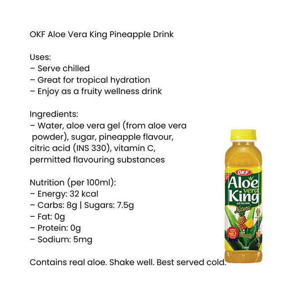 OKF Aloe Vera King Pineapple Drink|BB:10.JUL.2026