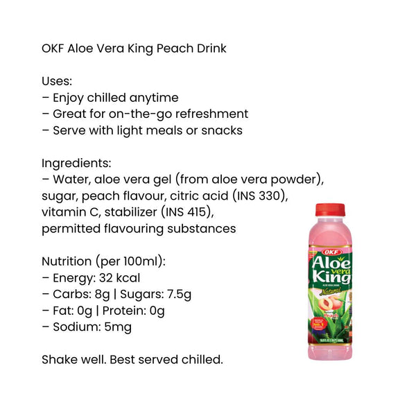 OKF Aloe Vera King Peach Drink |BB:18.JUL.2026