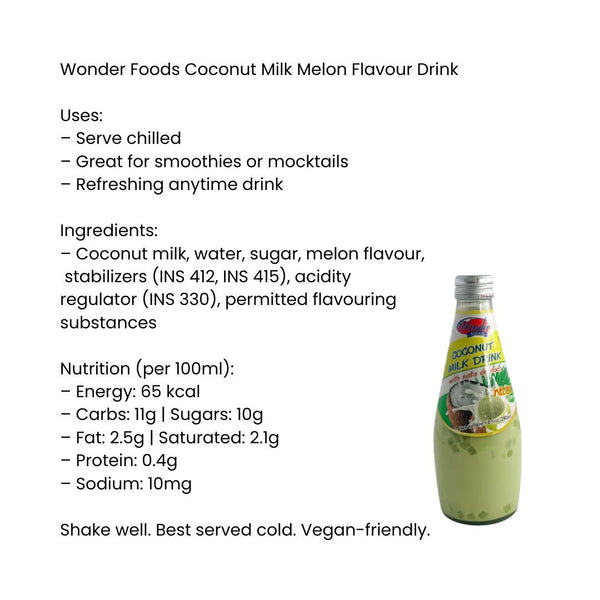 Wonder Foods Coconut Milk Melon Flavour Drink