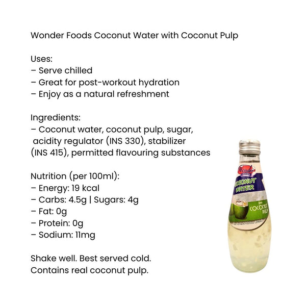 Wonder Foods Coconut Water with Coconut Pulp