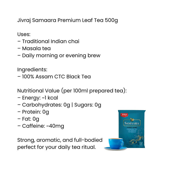 Jivraj Samara Tea 500g |BB:JUN.2026