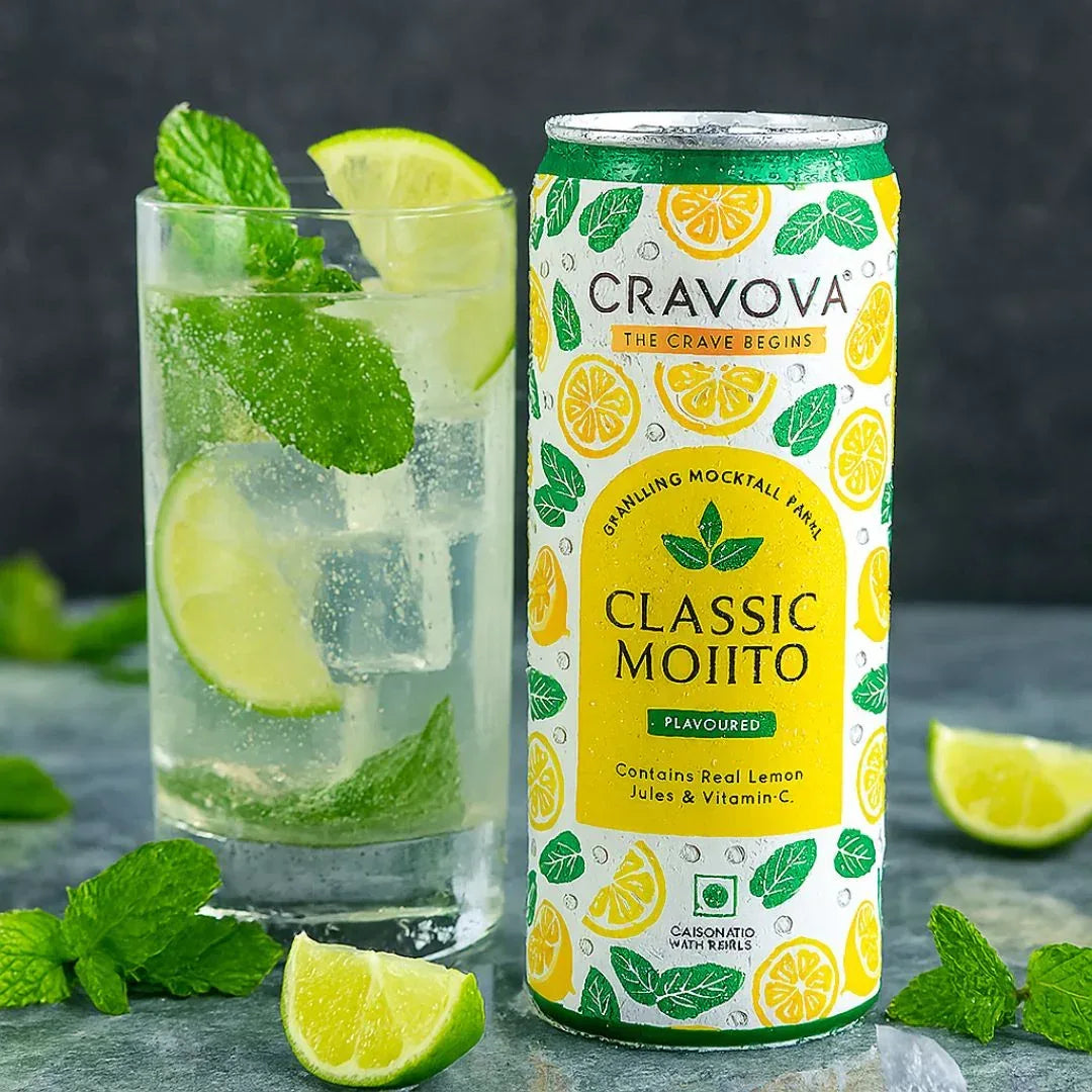 Cravova Classic Mojito Drink Mix | 300ml - Ready-to-Pour Lime & Mint Flavour for Refreshing Mocktails, Summer Drinks & Sparkling Party Mixers | South Africa | India Bazaar
