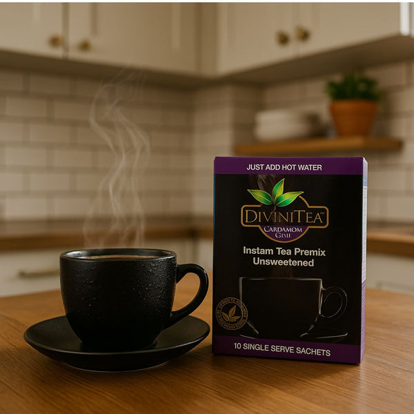 Divini Cardamom Chai – Unsweetened Instant Tea Premix | Bold Elaichi Flavor|BB:01.OCT.2026