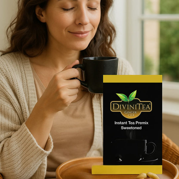 Divini Ginger Chai – Sweetened Instant Tea Premix | Spicy & Comforting|BB:01.OCT.2026