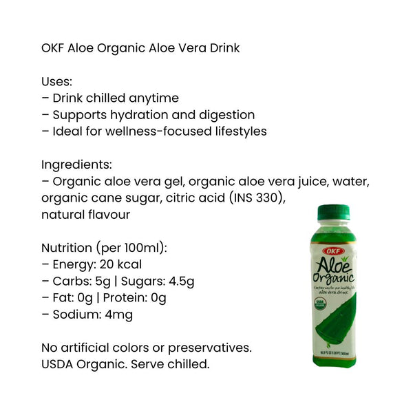 OKF Aloe Organic Aloe Vera Drink |BB:10.JAN.2026