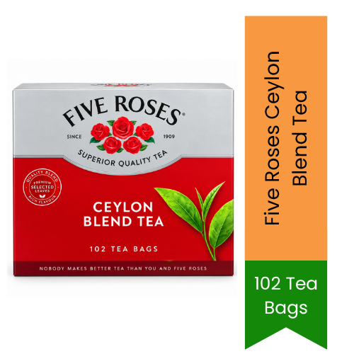 Five Roses Ceylon Blend Tea | 102 Tea Bags - Premium Black Tea Blend | Rich Distinctive Flavor & Invigorating Fresh Tea Aroma | South Africa | India Bazaar