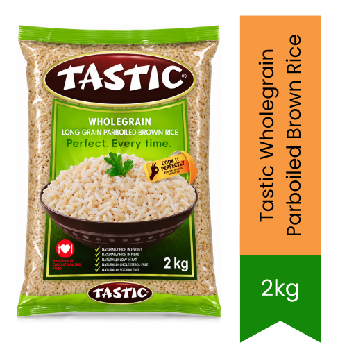 Tastic Wholegrain Parboiled Brown Rice | 2kg - Nutritious High-Fibre Grain | Nutty Flavor & Wholesome Texture for Healthy Meals | South Africa | India Bazaar