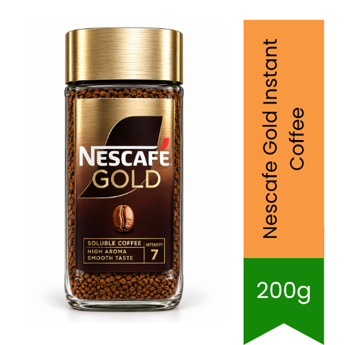 Nescafe Gold Instant Coffee | 200g - Premium Freeze-Dried Pure Coffee | Smooth Dark Roasted Taste & Rich Coffee Aroma | South Africa | India Bazaar
