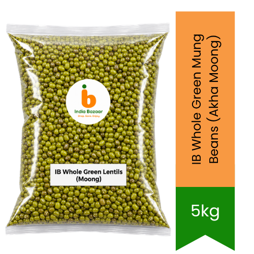 IB Whole Green Mung Beans (Akha Moong) - Unpolished High-Protein Dry Legumes, Perfect for Healthy Sprouts, Vegan Salads & Comfort Curries | South Africa | India Bazaar