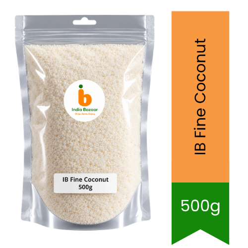 IB Fine Coconut (Pisa Hua Nariyal / Desiccated Coconut) | 500g - Premium Pure Dried Shredded Coconut for Baking, Sweets & Cooking | Delivers Rich Creamy Taste & Natural Flavor | South Africa | India Bazaar
